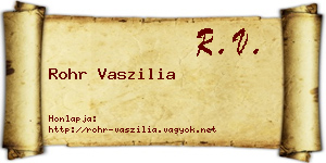 Rohr Vaszilia névjegykártya